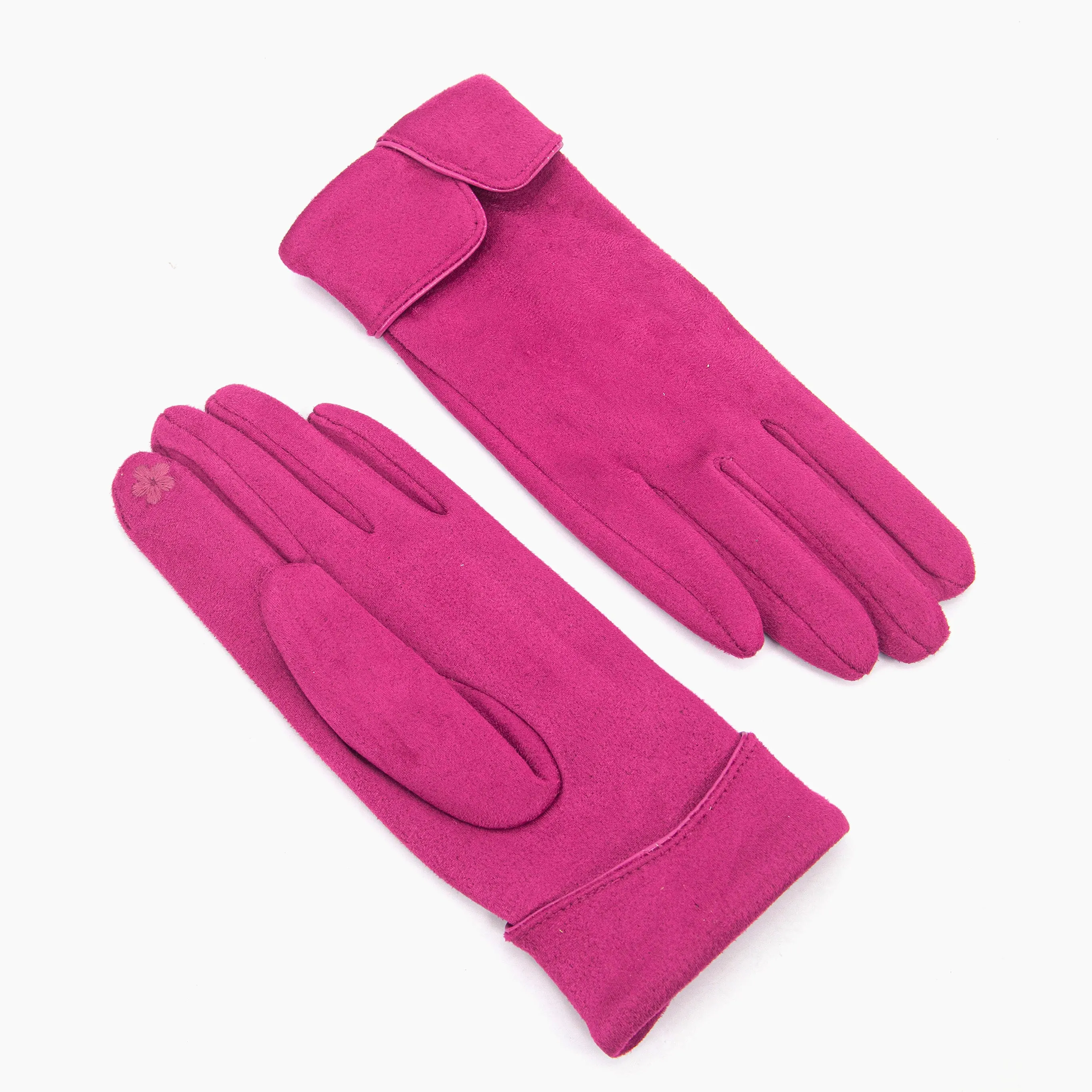Tori Scalloped Cuff Gloves - Fuchsia