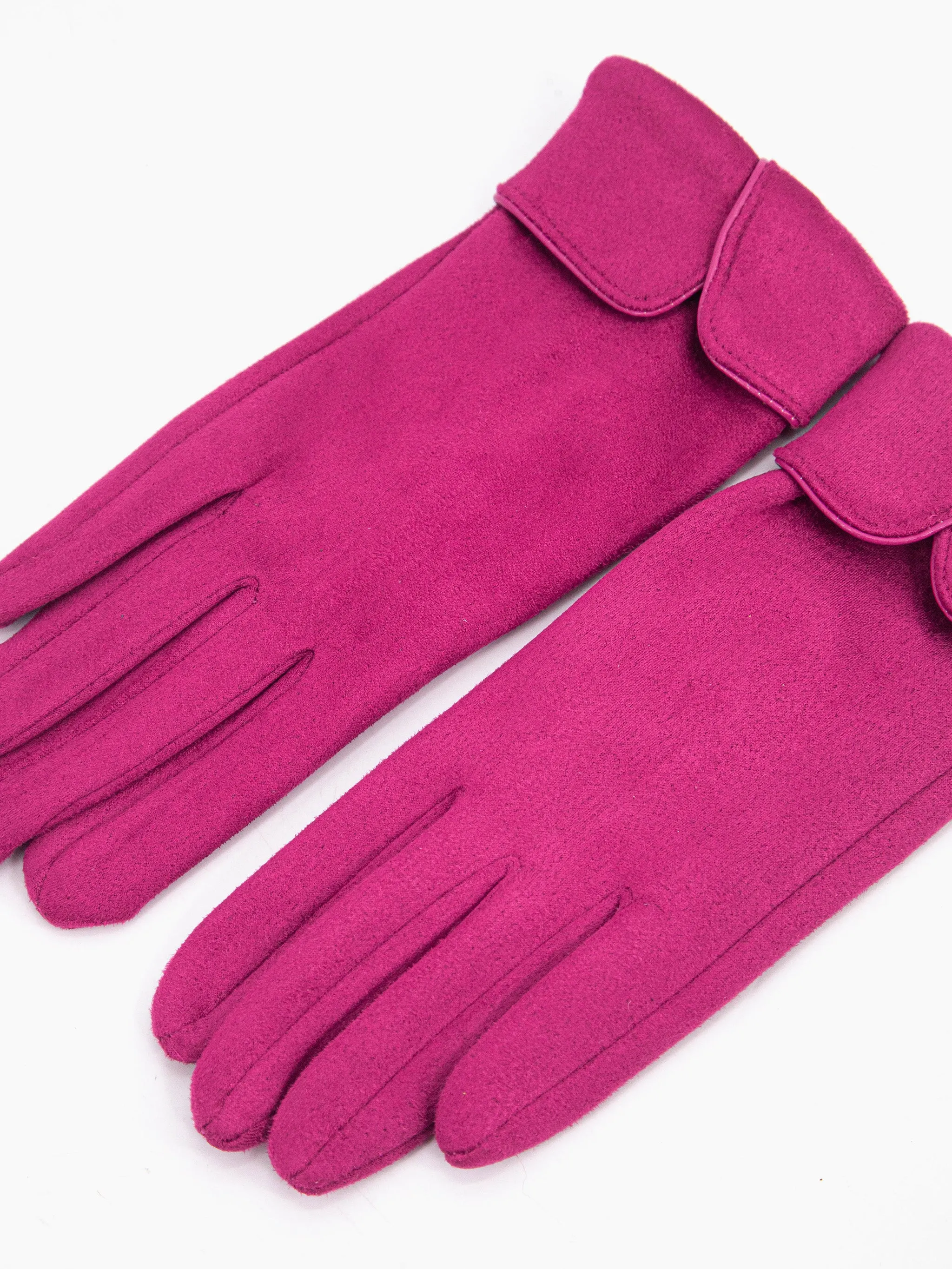 Tori Scalloped Cuff Gloves - Fuchsia