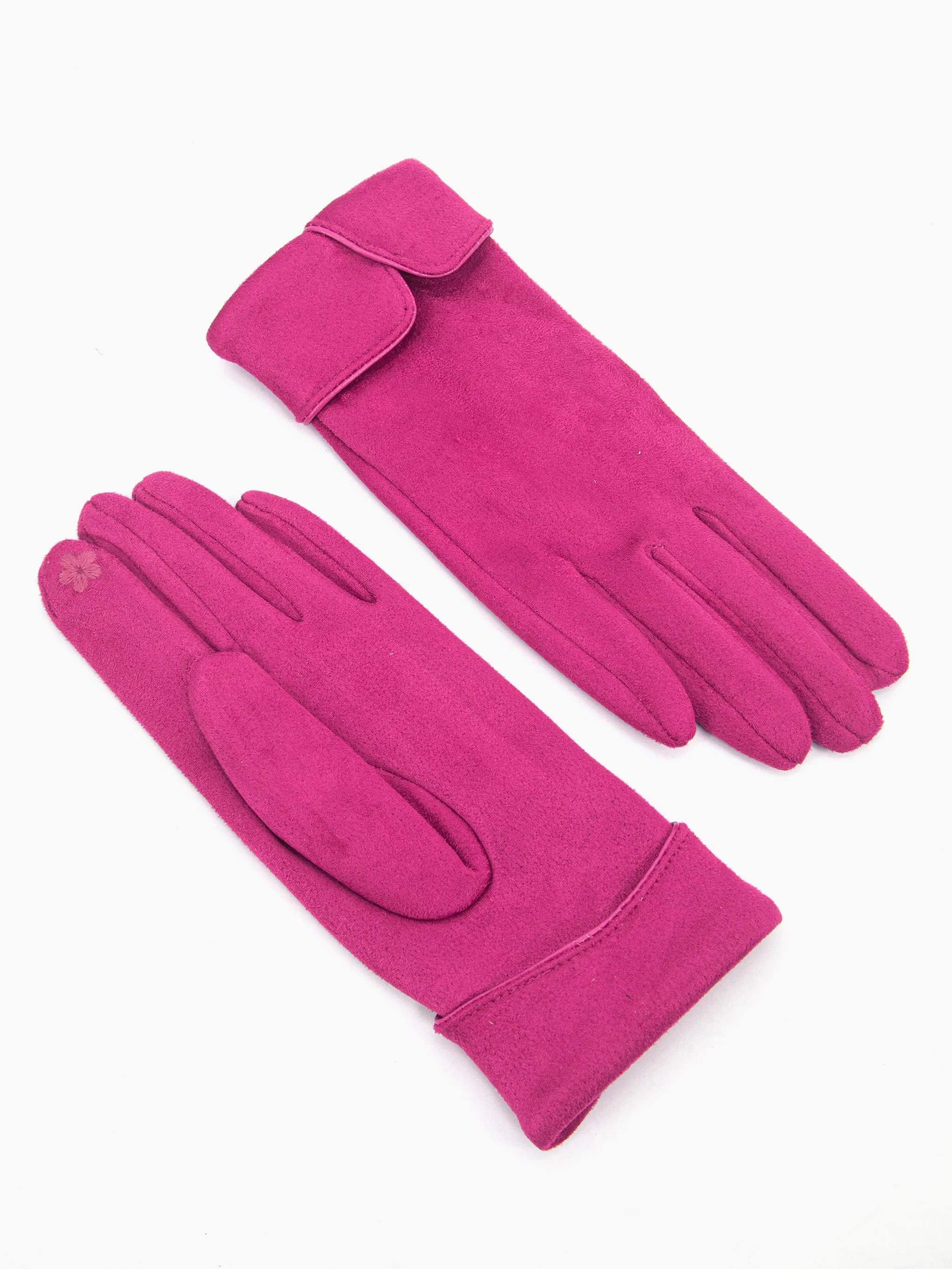 Tori Scalloped Cuff Gloves - Fuchsia
