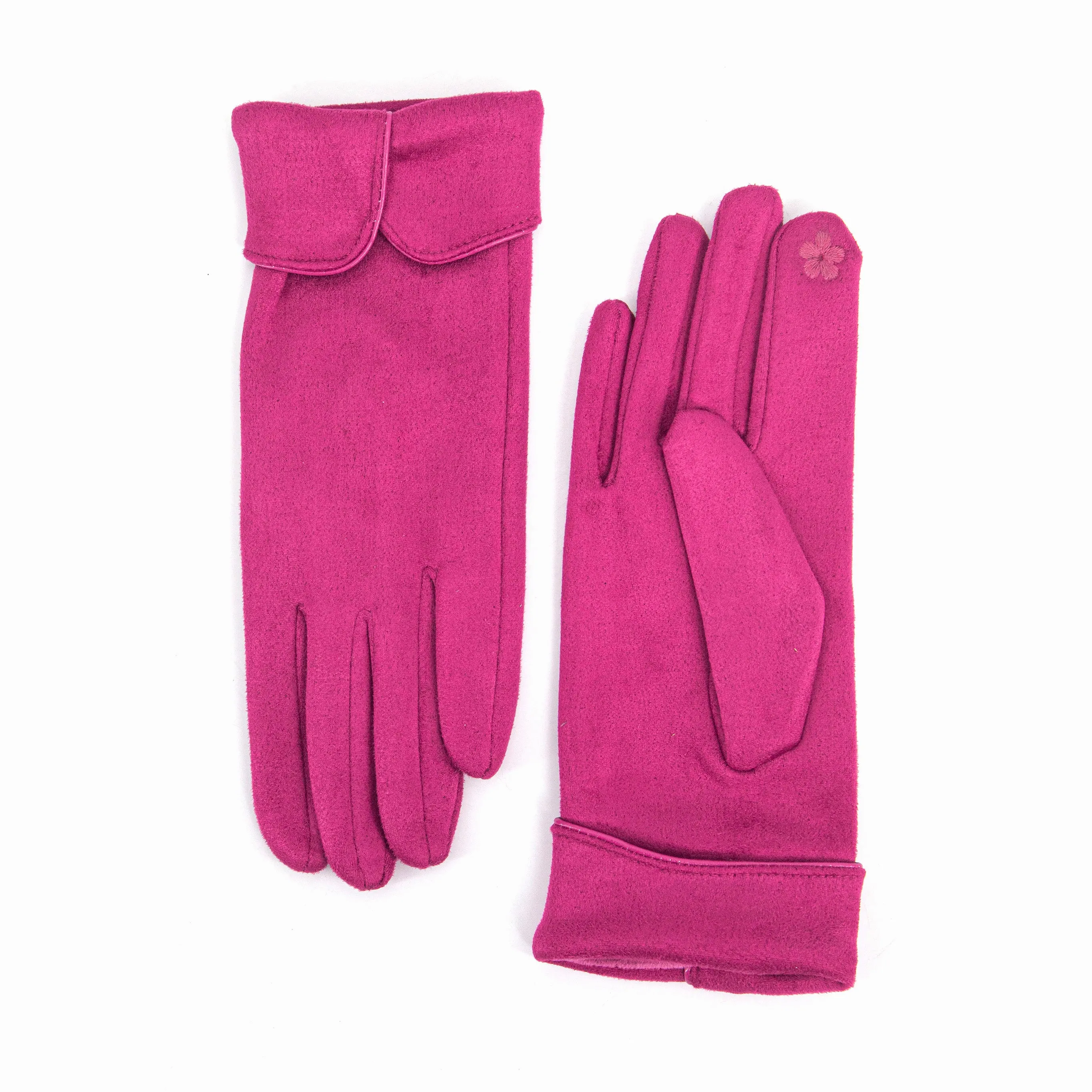 Tori Scalloped Cuff Gloves - Fuchsia