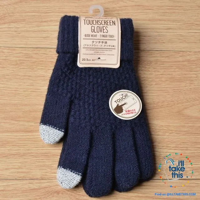 Touchscreen Gloves  Warm Winter Stretch Knit Mittens Wool Full Finger