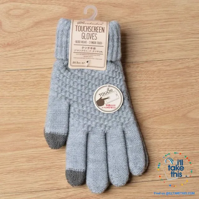 Touchscreen Gloves  Warm Winter Stretch Knit Mittens Wool Full Finger