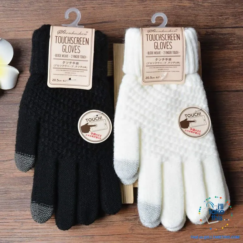 Touchscreen Gloves  Warm Winter Stretch Knit Mittens Wool Full Finger
