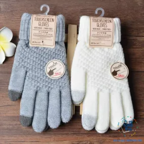 Touchscreen Gloves  Warm Winter Stretch Knit Mittens Wool Full Finger