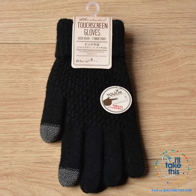 Touchscreen Gloves  Warm Winter Stretch Knit Mittens Wool Full Finger