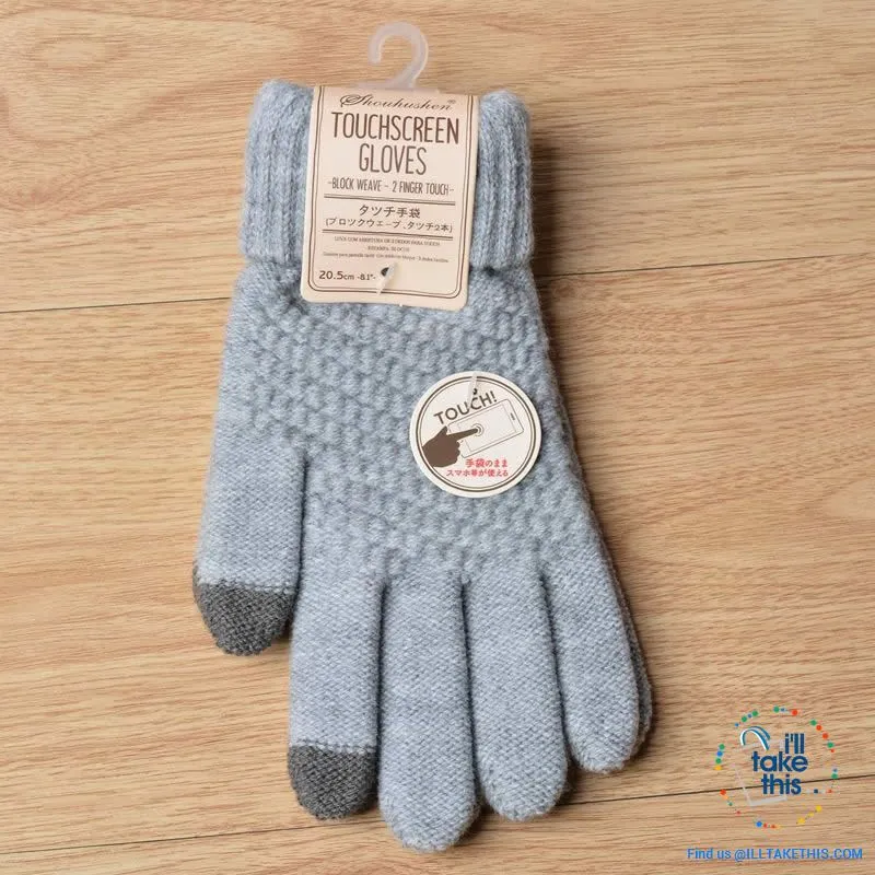 Touchscreen Gloves  Warm Winter Stretch Knit Mittens Wool Full Finger