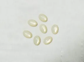 White Transparent Oval Glass Stones - 18x13 mm