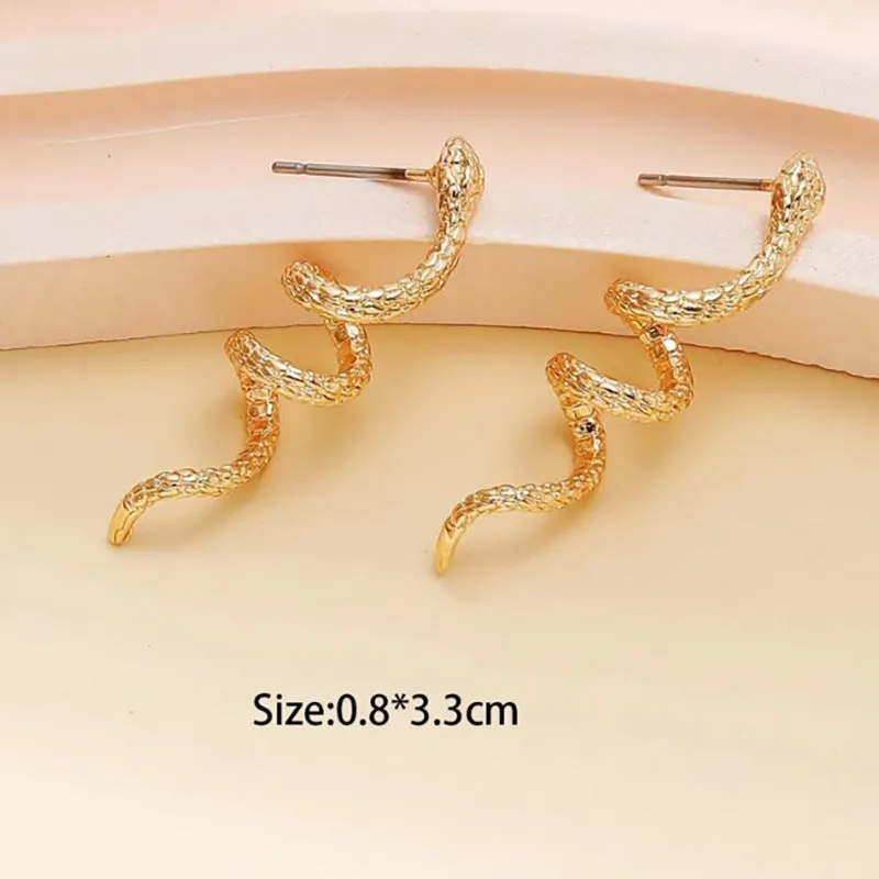 Winding Snake Post Earrings Bold and Edgy Statement Jewelry
