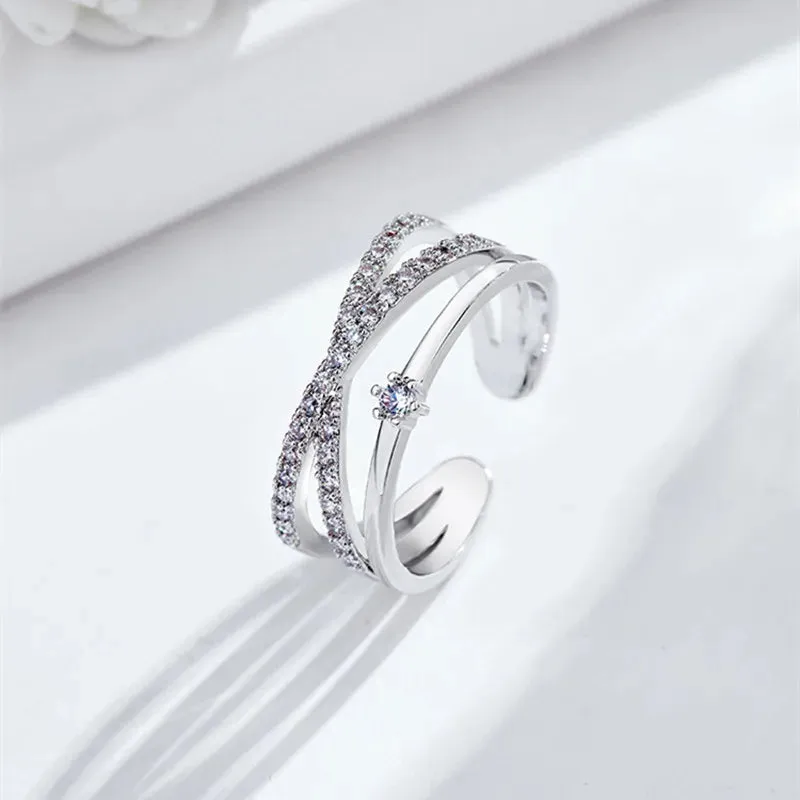 Women's Fashion Geometric Open Rings Accessory Trendy Golden Jewelry