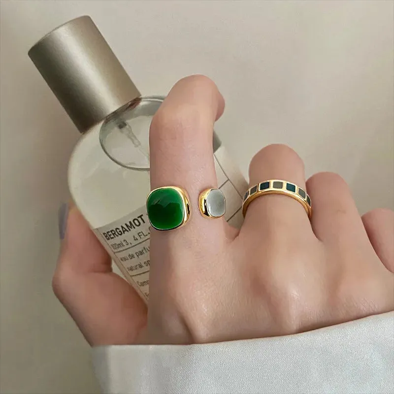 Women's Fashion Geometric Open Rings Accessory Trendy Golden Jewelry