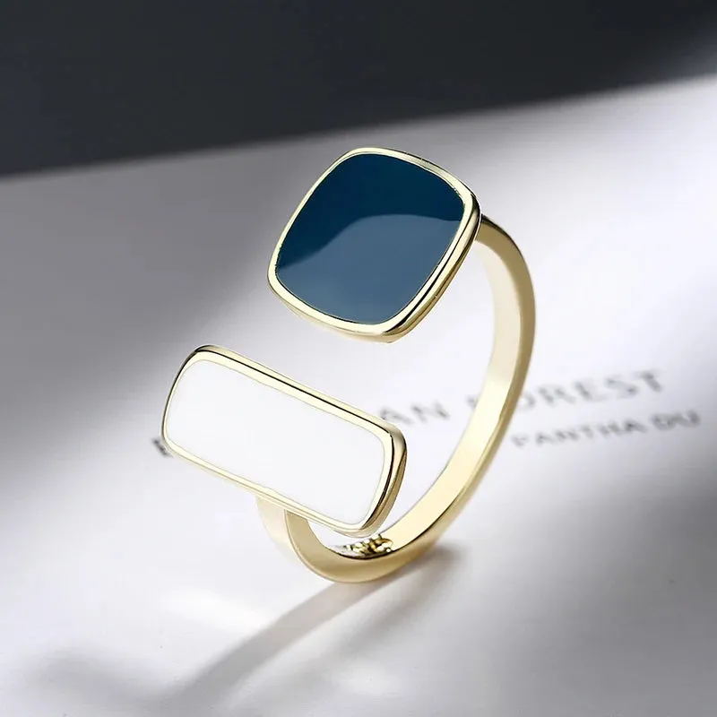 Women's Fashion Geometric Open Rings Accessory Trendy Golden Jewelry