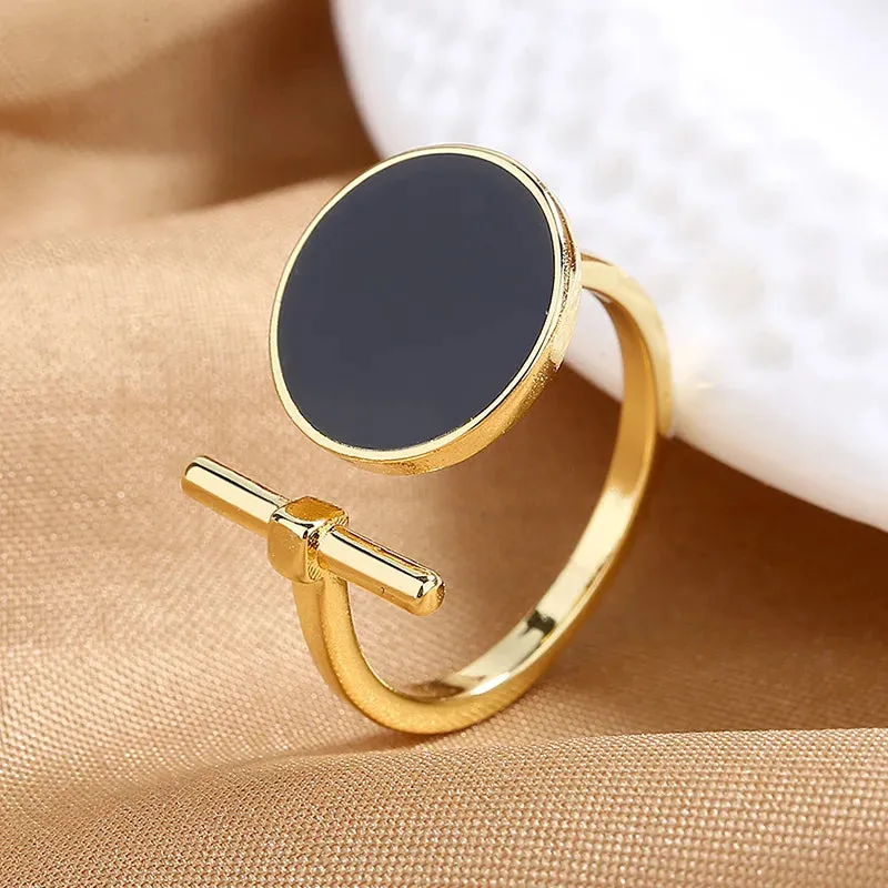 Women's Fashion Geometric Open Rings Accessory Trendy Golden Jewelry