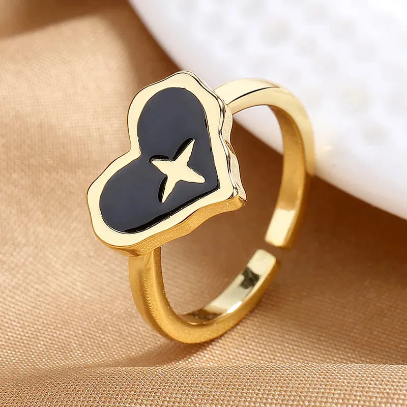 Women's Fashion Geometric Open Rings Accessory Trendy Golden Jewelry