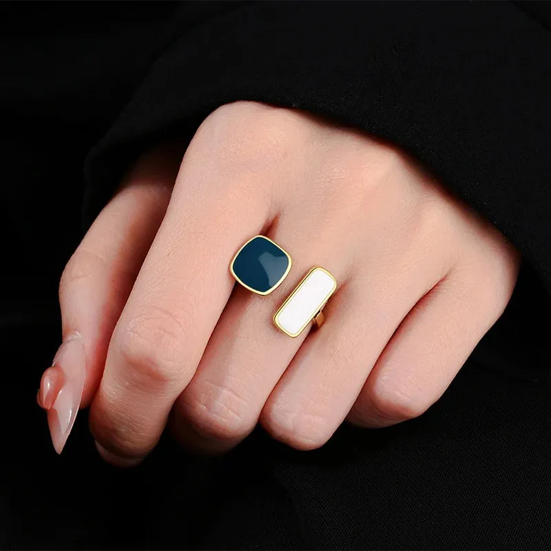 Women's Fashion Geometric Open Rings Accessory Trendy Golden Jewelry