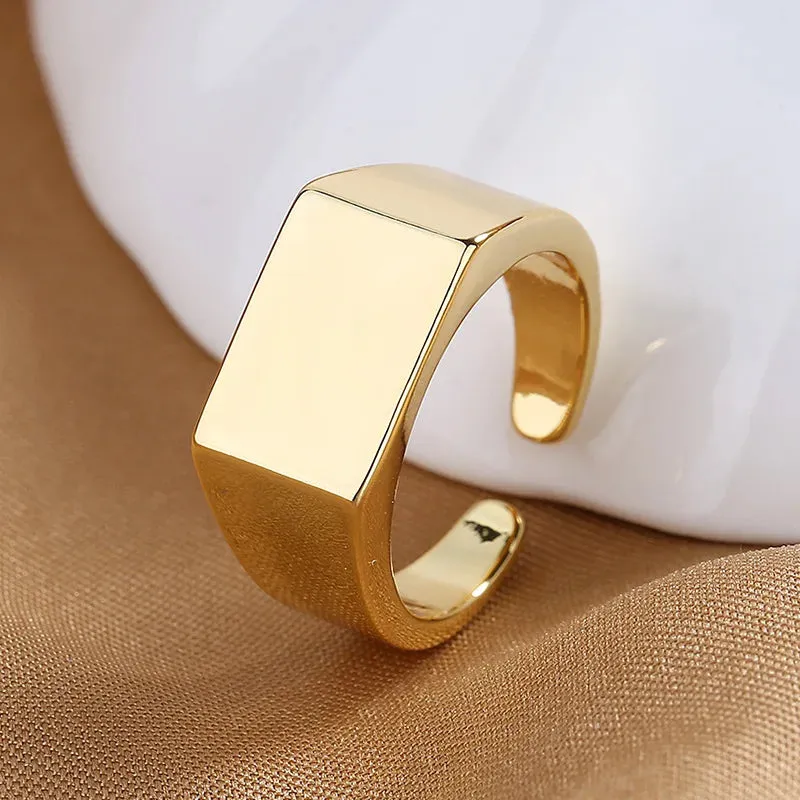 Women's Fashion Geometric Open Rings Accessory Trendy Golden Jewelry