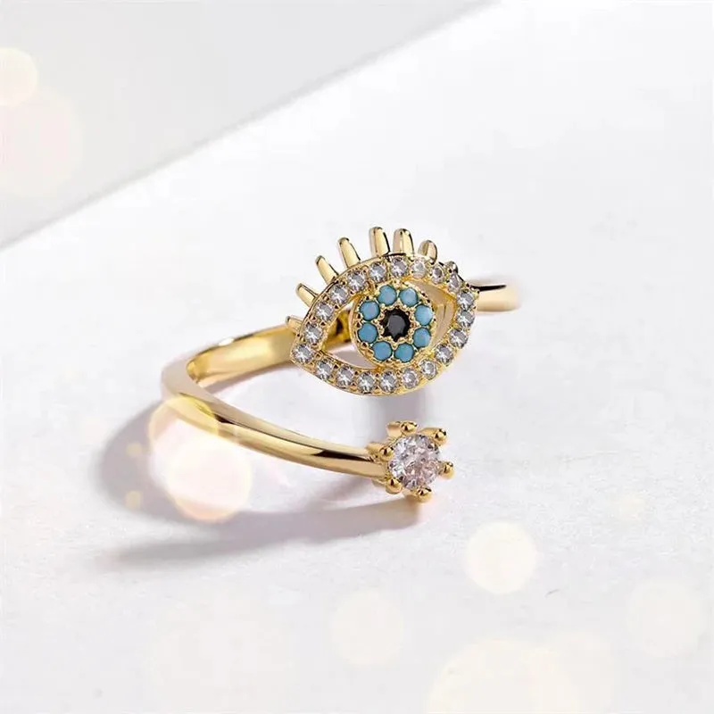 Women's Fashion Geometric Open Rings Accessory Trendy Golden Jewelry