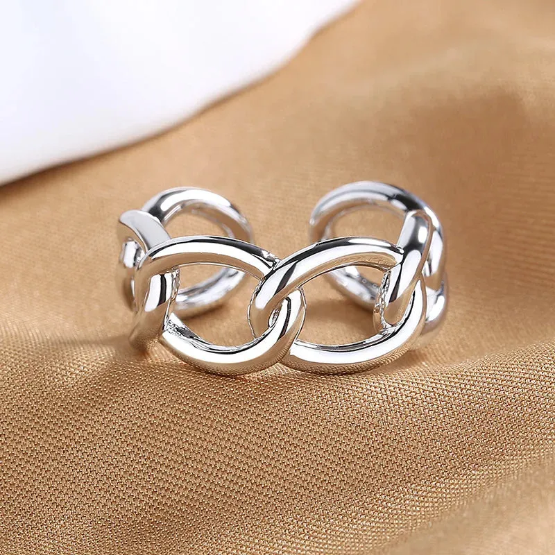 Women's Fashion Geometric Open Rings Accessory Trendy Golden Jewelry