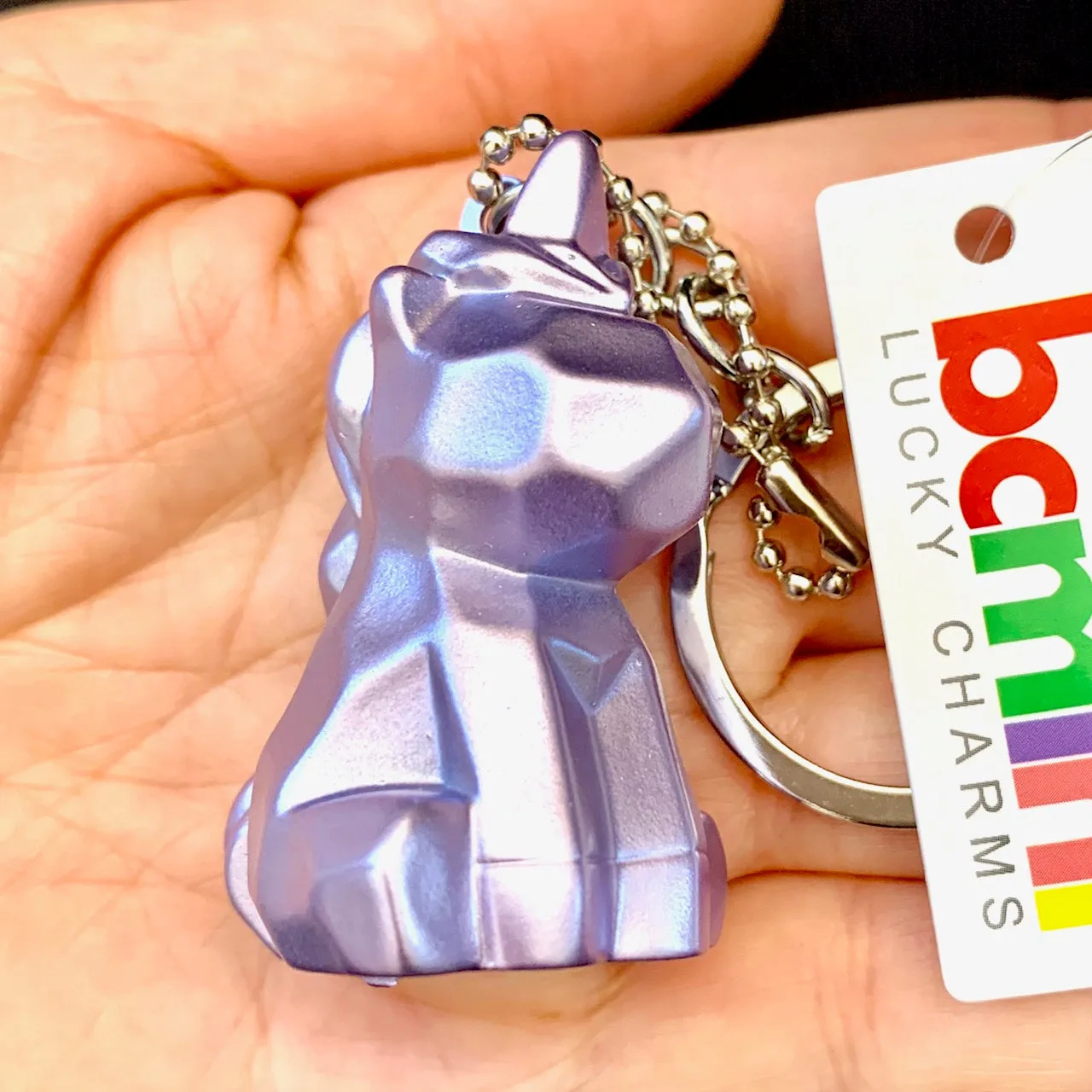 X 12036 GEOMETRIC UNICORN CHARM with keyring-DISCONTINUED
