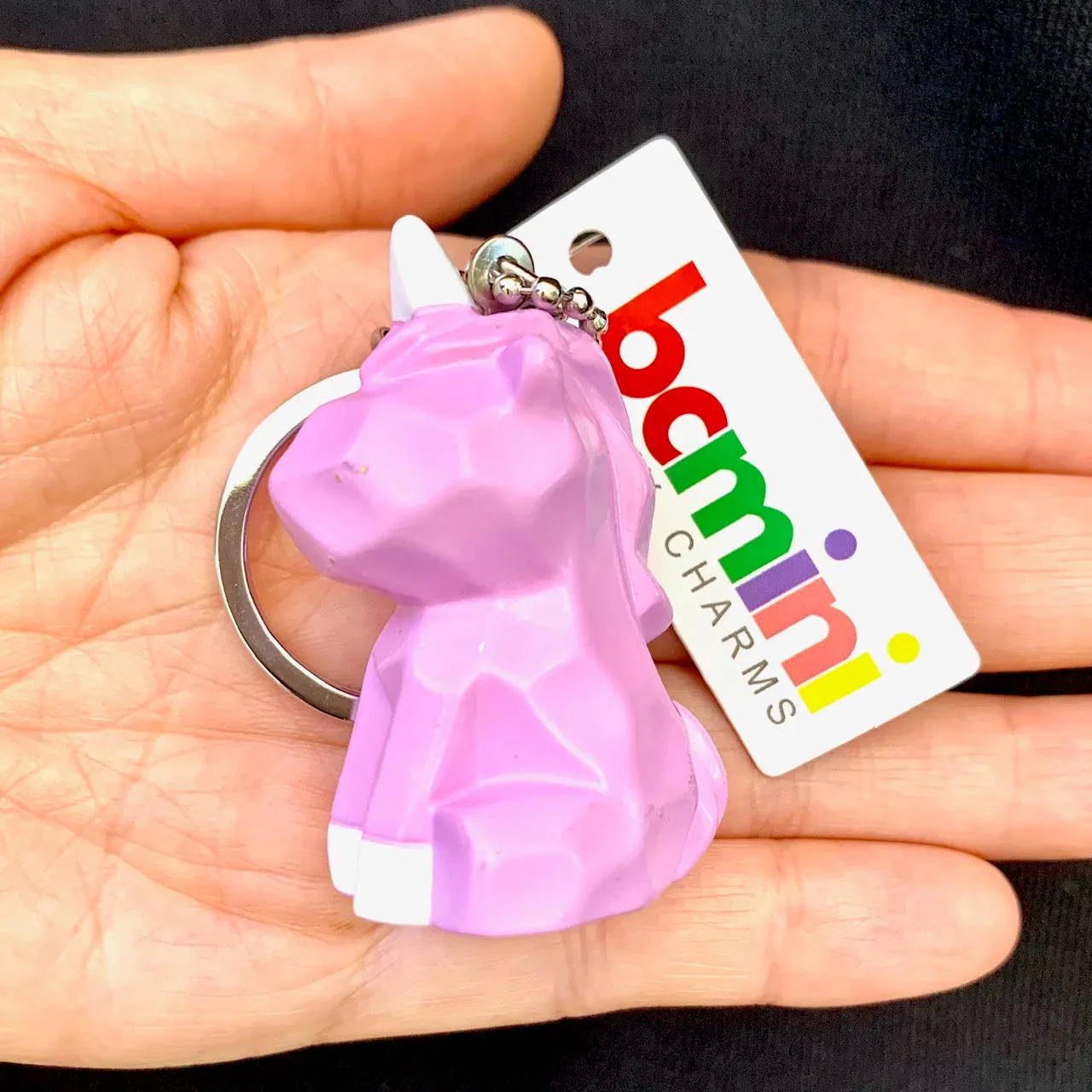 X 12036 GEOMETRIC UNICORN CHARM with keyring-DISCONTINUED
