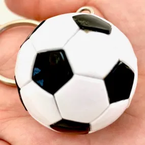 X 12039 SOCCER BALL CHARM with keyring-DISCONTINUED