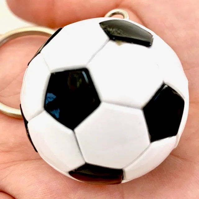 X 12039 SOCCER BALL CHARM with keyring-DISCONTINUED