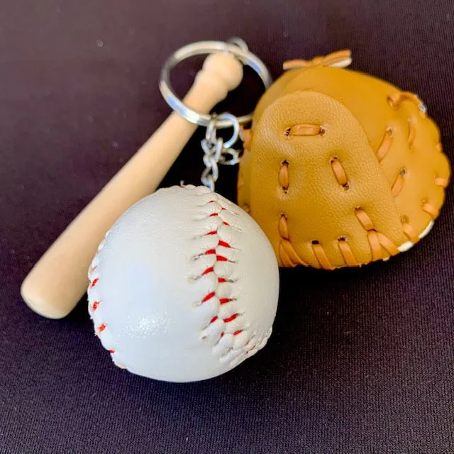 X 12040 BASEBALL CHARM with keyring-DISCONTINUED