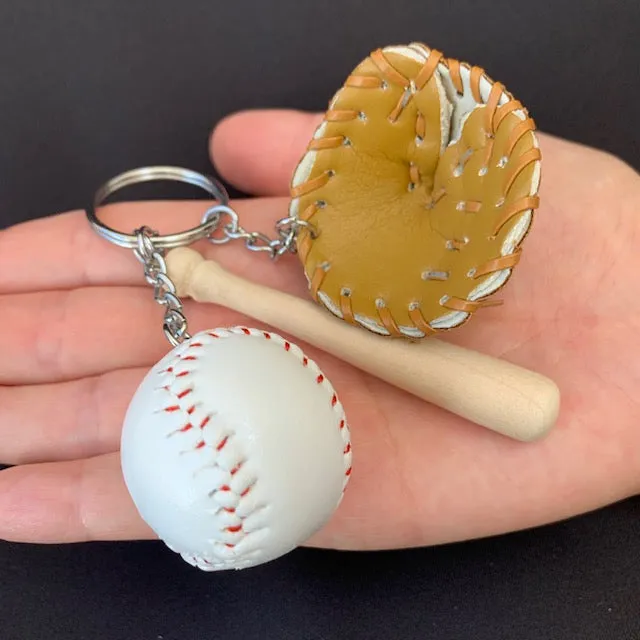 X 12040 BASEBALL CHARM with keyring-DISCONTINUED