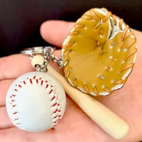 X 12040 BASEBALL CHARM with keyring-DISCONTINUED