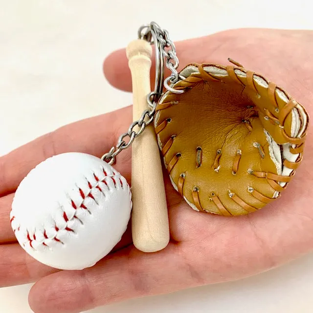 X 12040 BASEBALL CHARM with keyring-DISCONTINUED