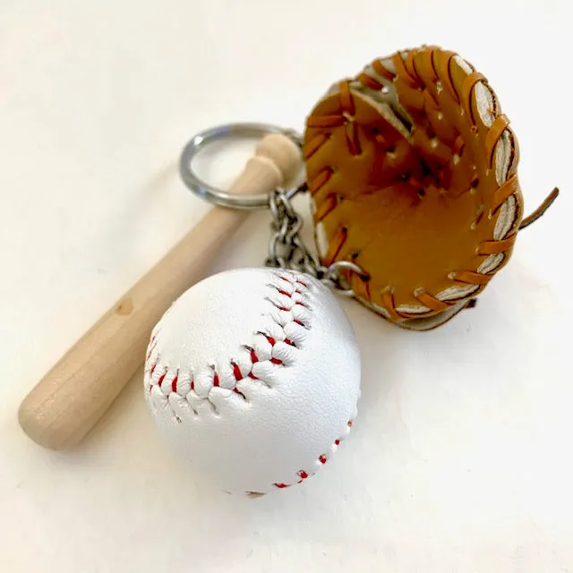X 12040 BASEBALL CHARM with keyring-DISCONTINUED