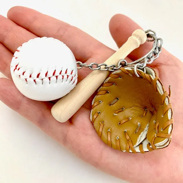 X 12040 BASEBALL CHARM with keyring-DISCONTINUED