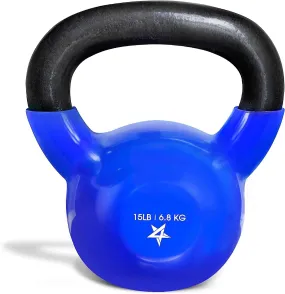 Yes4All 5-65Lbs Kettlebells Vinyl Coated Cast Iron for Dumbbell Weights Exercises, Gym, Fitness, Full Body Workout Equipment Push Up, Grip and Strength Training